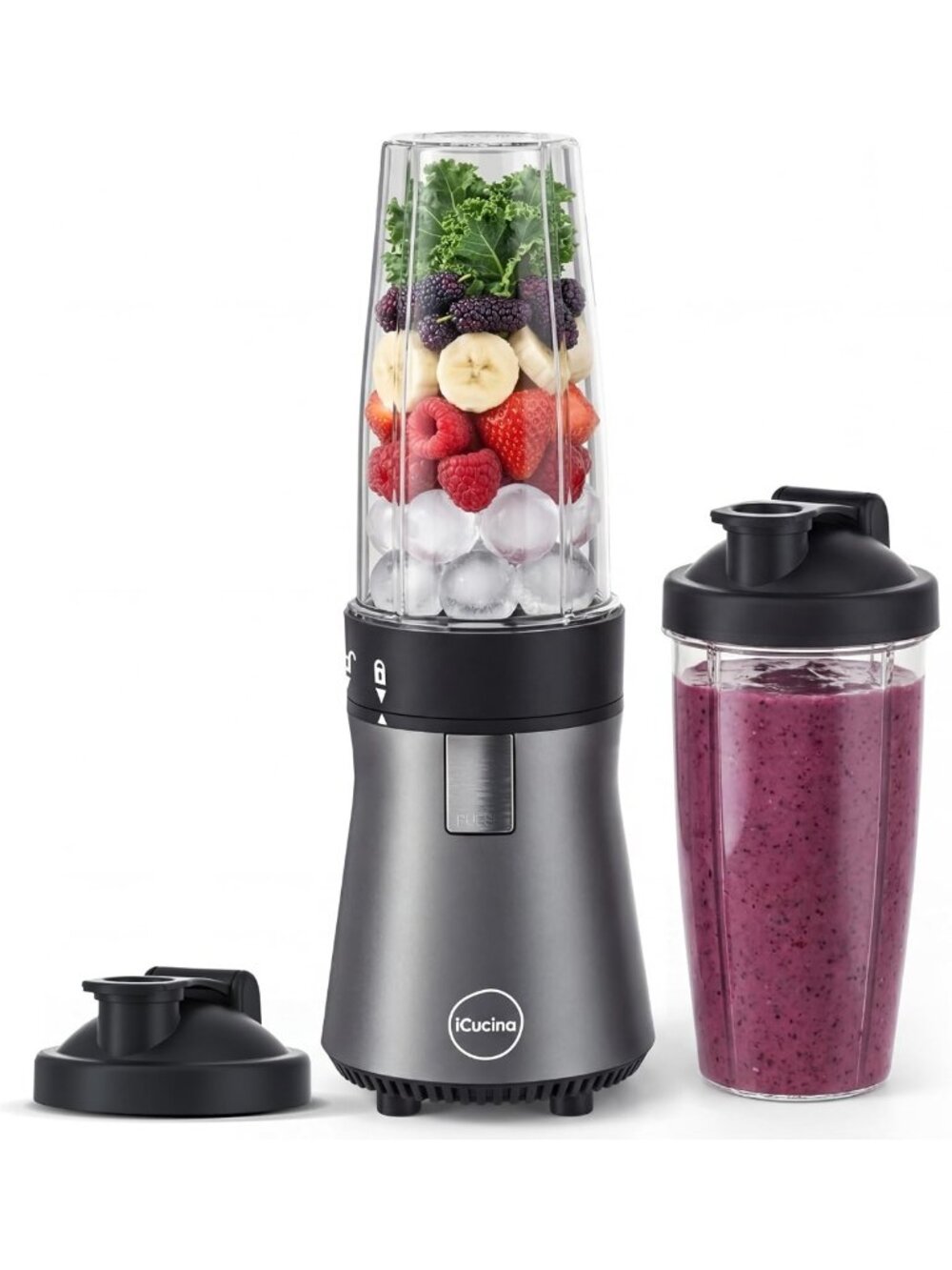Powerful Personal Blender for Smoothies & Shakes, 700W, Includes 2 Portable Cups